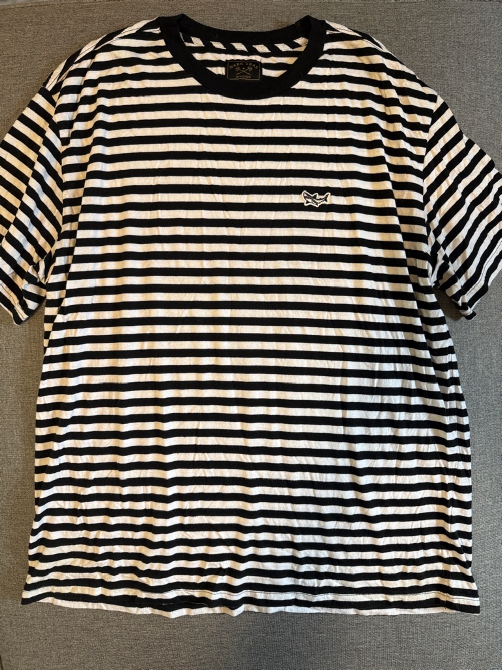 Men's ‘DARK SEAS’ Black & White Striped T-Shirt